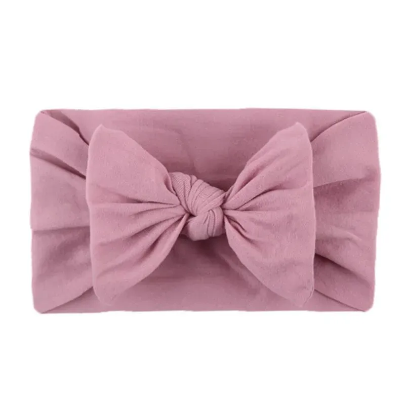 Newborn Toddler Baby Girls Headbands Soft Nylon Head Wrap Bow Knot Turban Headband Hair Accessories Baby Gifts