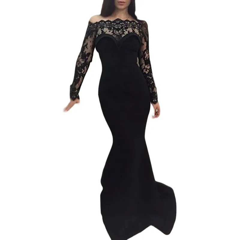 Lace Bateau Neckline Long Mermaid Formal Dress Lace Bateau Neckline Long Mermaid Formal Dress