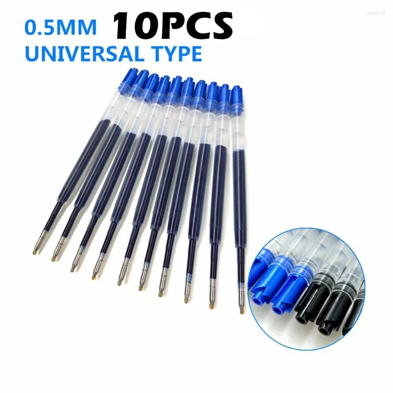 Ink -gelpen bijvulling L98mm Oplaad vervanging Ballpoint Neutrale vullingen voor metaal 424 Zwart Blue Office School 10 PCS