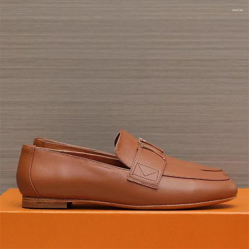 Casual Shoes Genuine Leather Flats Women Brand Retro Walking Simple Comfortable Bottom Office Commuter Loafers Footwear