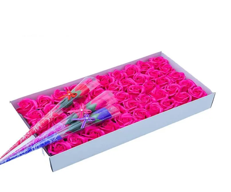 Новый 500pcs Creative Gradient Simulation Rose Soap Flower с базовой натуральной эссенцией