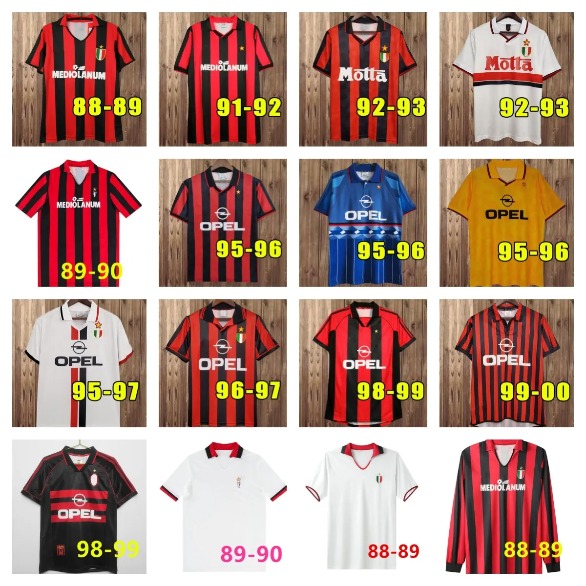 Retro soccer jerseys Ronaldinho Maldini Pato Seedorf Inzaghi Pirlo KAKA Gullit milans football shirt long sleeves 88 89 91 92 93 94 95 96 97 98 99 00 1999 2000