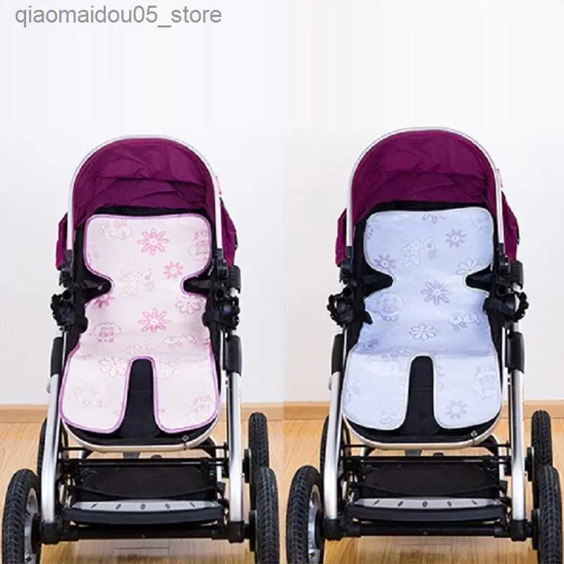 Kinderwagen Teile Zubehör Baby und Kindersicherheit Sitzeiseiskissen mit starkem universellem Eis Silk High-End Dicke Kissen Q240416