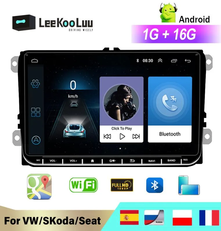 VW 골프 5 6 Jetta MK5 MK6 Tiguan CC Polo Passat B6 B71058567 용 GPS 2 DIN 자동차 라디오 9QUOT HD Autoradio 멀티미디어 플레이어