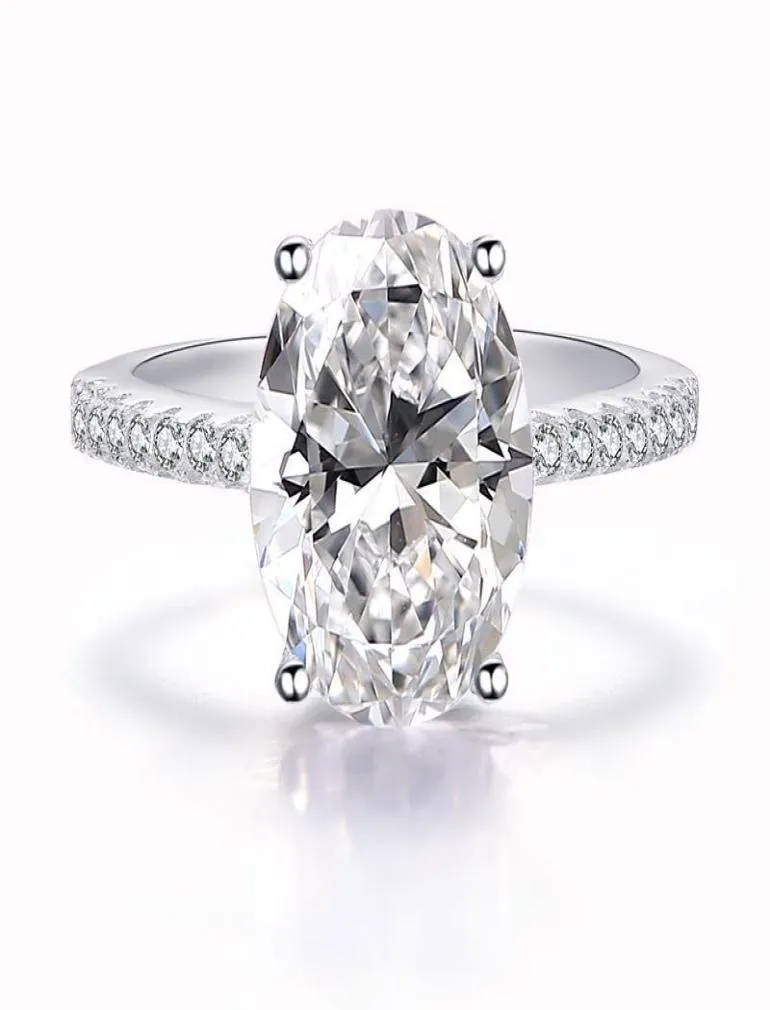 Hela klassiska 925 Sterling Silver Ring Set Oval Cut 3CT Diamond CZ Engagement Wedding Band Rings for Women Bridal Bijoux3557200