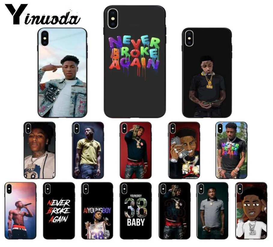 Youngboy brak nooit meer zwarte TPU Soft Phone Case Cover voor Apple iPhone 8 7 6 6s plus X XS Max 5 5S SE XR Cover8974487