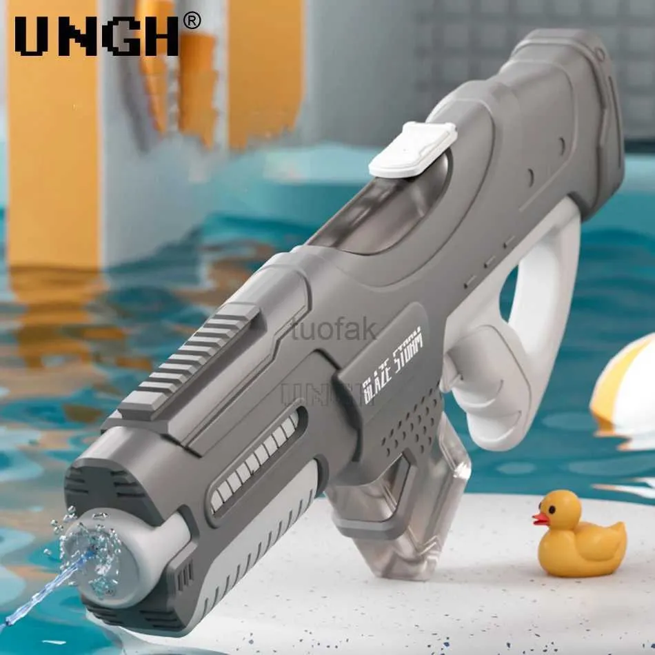 Оружейные игрушки Унг Автоматический водяной пистолет индукция вода, поглощающая летняя электрическая высокотехнологичная взрывная пистолет пляж на открытый водяной борьбу подарка 240416