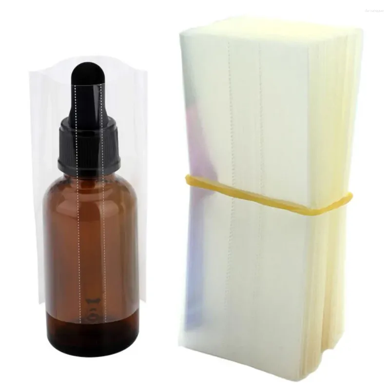 Storage Bottles 500X PVC Heat Shrink Film Bag Blower Seal Flat Mouth Transparent Plastic Suitable For Glass Dropper