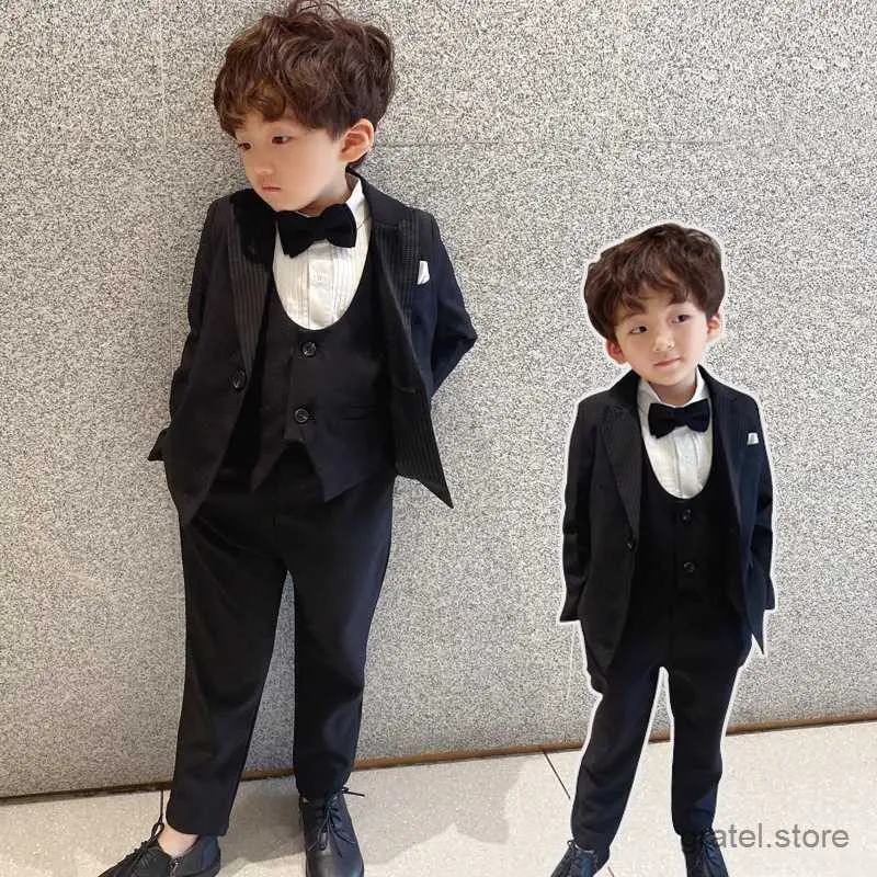 Pakken jongenspakken voor bruiloften Kids Blazer Suit voor jongenskostuum Enfant Garcon Mariage Jogging Garcon Blazer Boys Britse stijl Tuxedo