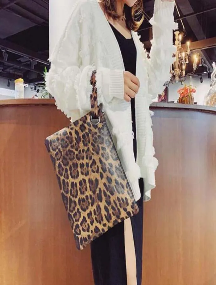 Plånböcker Kvinnor mode leopard långa plånbok högkvalitativ mjuk läderväska kvinnlig kopplingsväska stor kapacitet kosmetiska väskor9480552