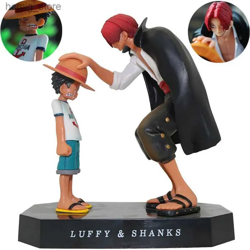 Figuras de brinquedo de ação 17cm Anime Figura uma peça Luffy Four Imperadores Shanks Straw Hat Luffy Ação Figura Monkey D Luffy Modelo Toys de boneca Y240415