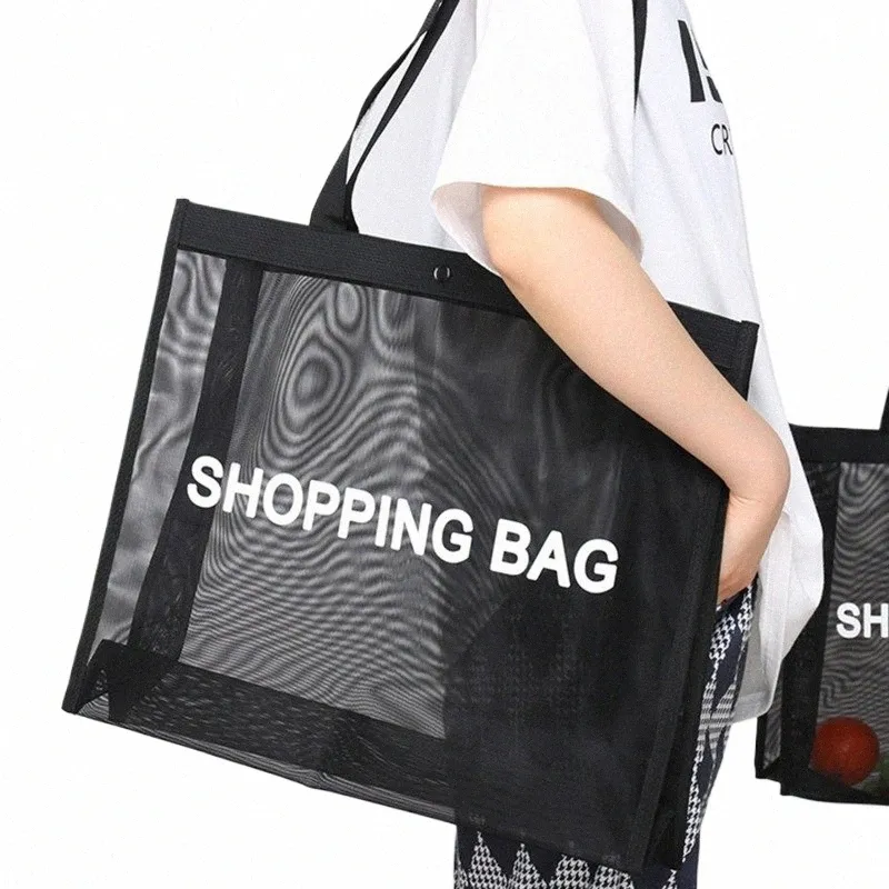 Transparent Nyl Shop -Tasche transparent große Kapazität E Schulter Handtasche atmungsaktiv
