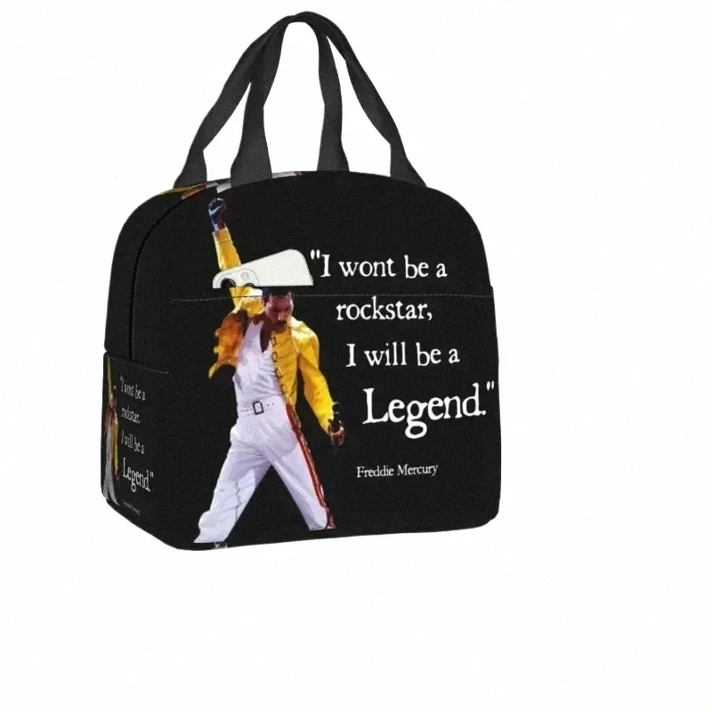 Queen Rock Quotes Sac à lunch isolé pour les femmes portables cool plus fraîche thermique Freddie Mercury Boîte à lunch plage Cam de voyage Sacs de nourriture 57 Go #