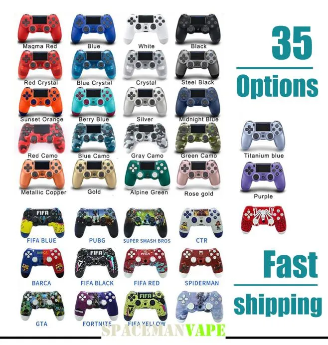 Contrôleur sans fil PS4 GamePad de haute qualité 35 couleurs pour le jeu de joystick avec accessoires de console de boîte de détail1109481