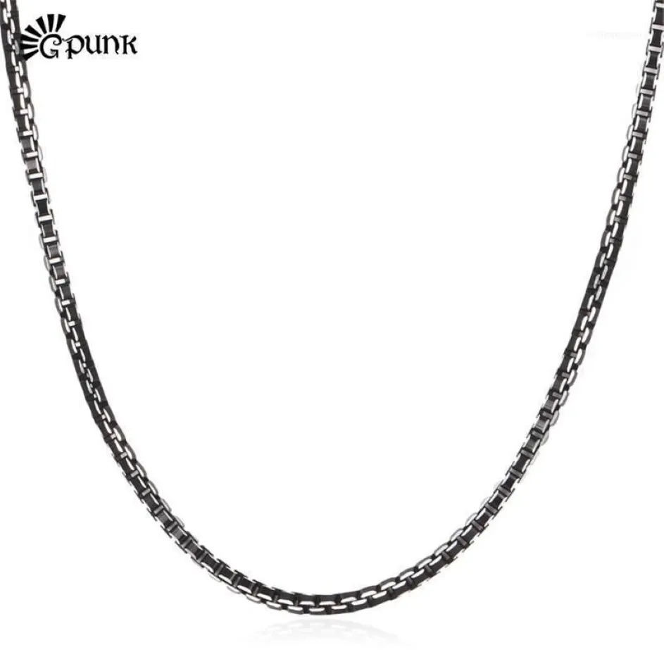 Zwarte doosketen 3 mm trendy ketting voor mannen van hoge kwaliteit herenjongens sieraden hele aluminium legering 3 maat N204G1185K