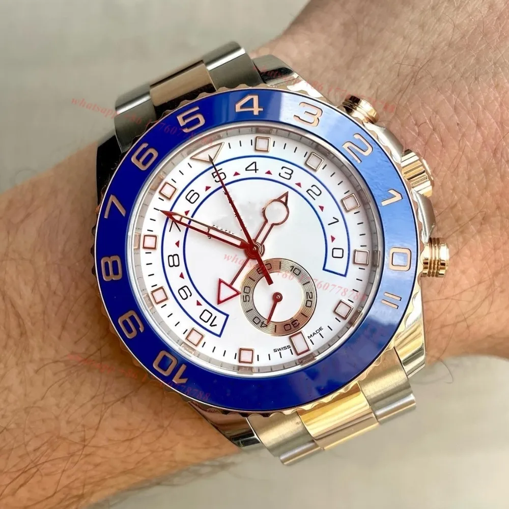 Oryginalny jacht masters zegarek męski automatyczny ruch projektantów zegarki stalowe paski Rollex zegarki wysokiej jakości Montre Dhgate Nowy 116680