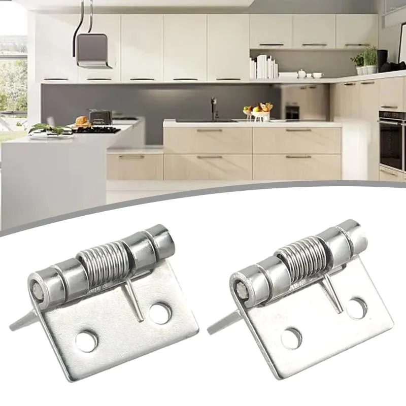 Bath Accessory Set Door Hinges Spring 2 Pcs Stainless Stee Steel 1/1.5/2/2.5/3/4Inch 2x Brushed Finish Hardware Parts