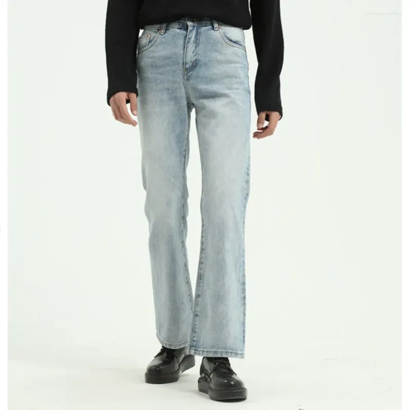 Мужские джинсы мода хип -хоп повседневная винтажная ретро -ниша 2024 весенняя корейская личность мыть сплошной цвет молнии на молнии