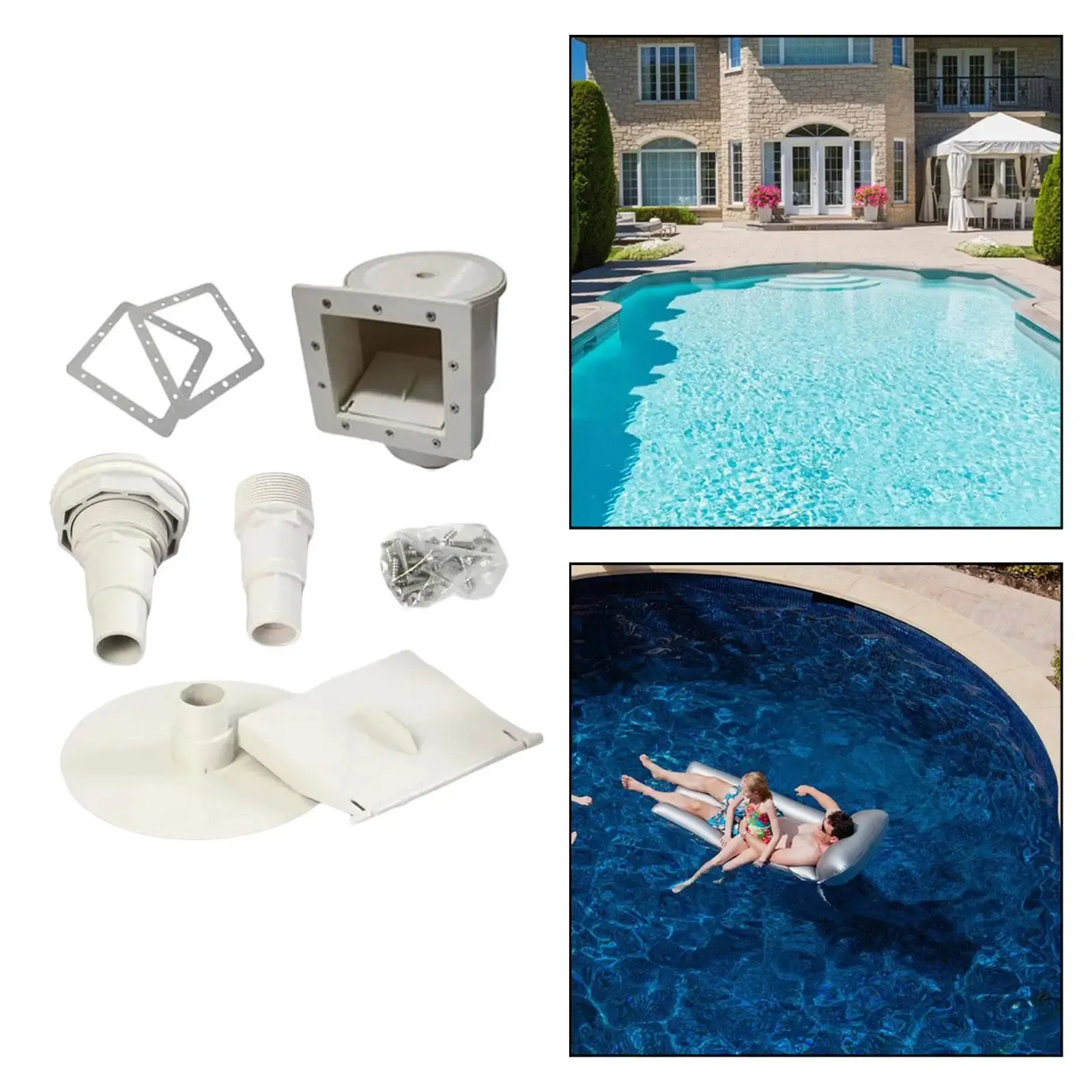 Pool Skimmer Set Fittings Cleaning Accessories Vacuum Hose Adapter Thru-wall Skimmer Durable Pool Supply Complete Accessory Set