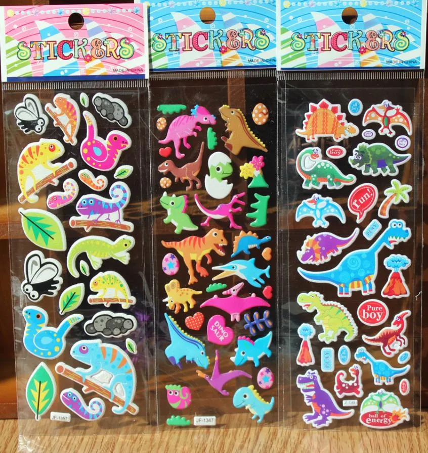 Promoção Presente 20pcsbundle Notebook Mensagem Cartoon Stickers Desk Wall Decorativa Animal 3D Adesivo Kids Rooms Adesivos de desenho D9542528