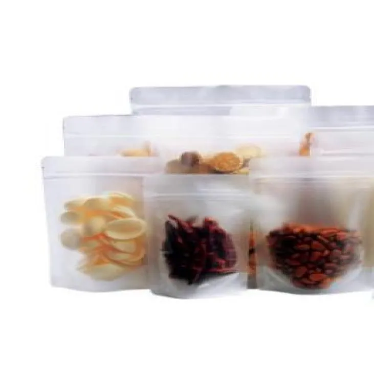 Bolsa de embalagem plástica bolsa fosca fosca selada para alimentos de frutas secas Candy Stand Up Packing Bags5988720
