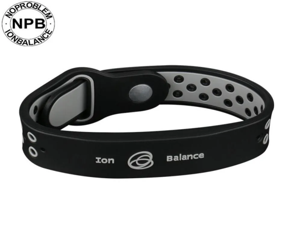Gezondheidsvoorzichten Ion Balans Power Therapy Silicone Sports Choker Toermaline Germanium polsband Bracelet102325777