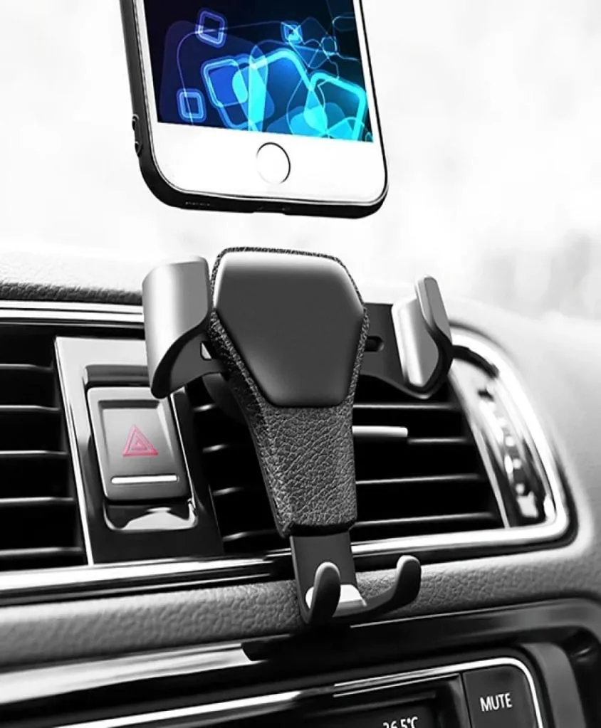 Automatyczne blokowanie grawitacji Universal Air Vent GPS Hold Cell Telefon Uchwyt samochodowy Stojak na mocowanie kratki Kardzka Kompatybilna dla iPhone'a Andro1893619