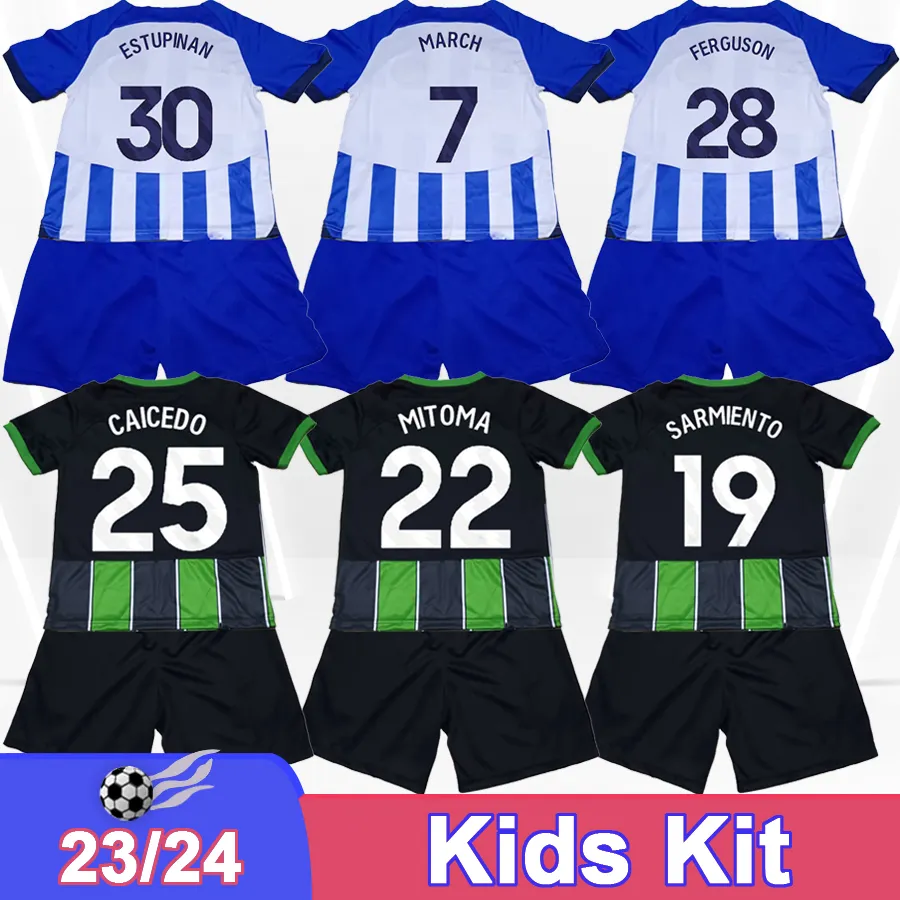 23 24 Детский комплект футбольные майки Gilmour Veltman Mitoma Lallana Milner Lamptey Enciso Home Away футбольные рубашки детские с коротким рукавом форма