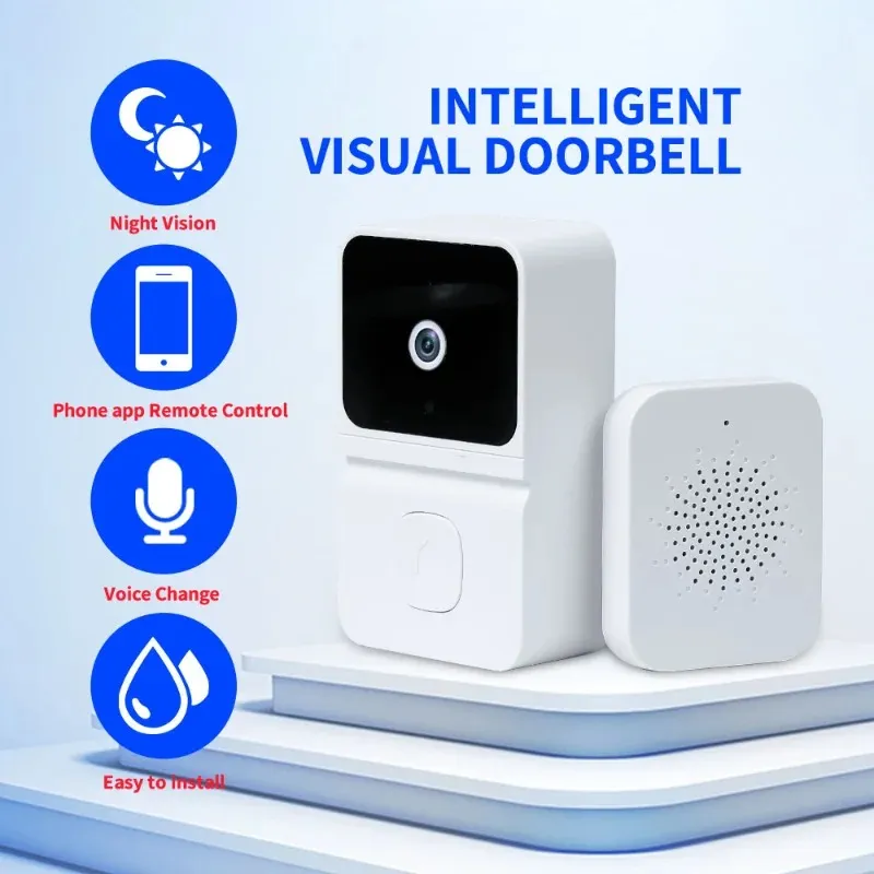 new 2024 Wireless Doorbell Home Welcome Doorbell Smart Outdoor Doorbell With Camera Night Vision HD Video Door Bell for Tuya Voice Change