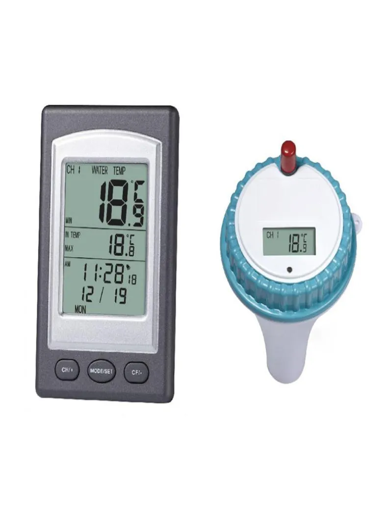 1PC Professional Wireless Floating LCD Display Digital Waterproof Pool Spa Floating Thermometer med mottagare5093876