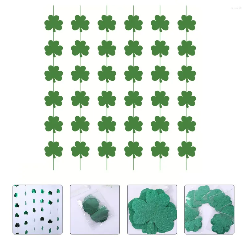 Parti Dekorasyonu 36 PCS Kolye Asma Decors Flash Plastik Shamrock Glitter Yeşil Festival