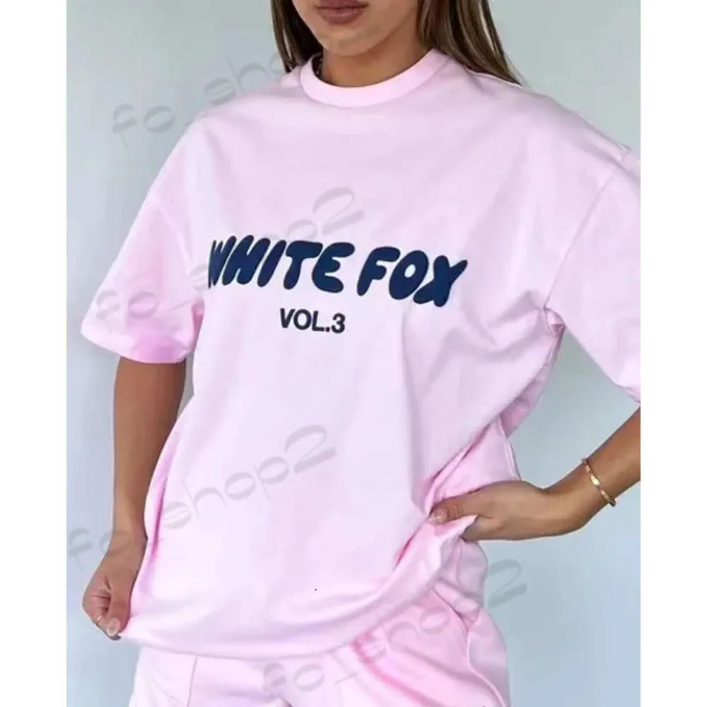 Set bianco Foxx Womens Women Short Woman Designer T-shirt T-shirt estivo Maglietta da donna a maniche corte da donna Set Summer Set Casual Set Womens Felpa Top 351