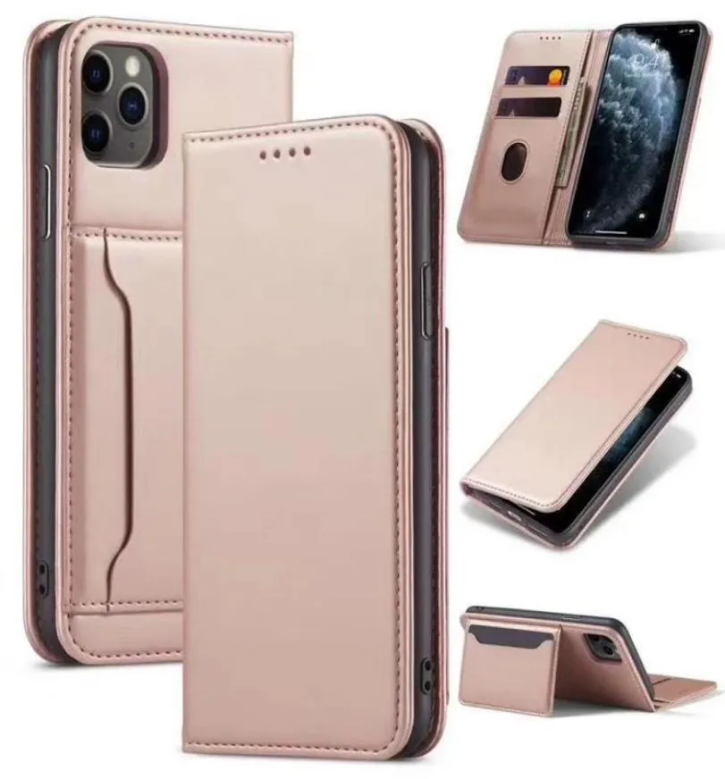 Magnetic Folio Case para Samsung A20 S21FE S21 Ultra A30 A50 A70 A90 5G A51 A71 S22 mais A13 Google Pixel 6 Pro Múltiplo Card Slots2967439