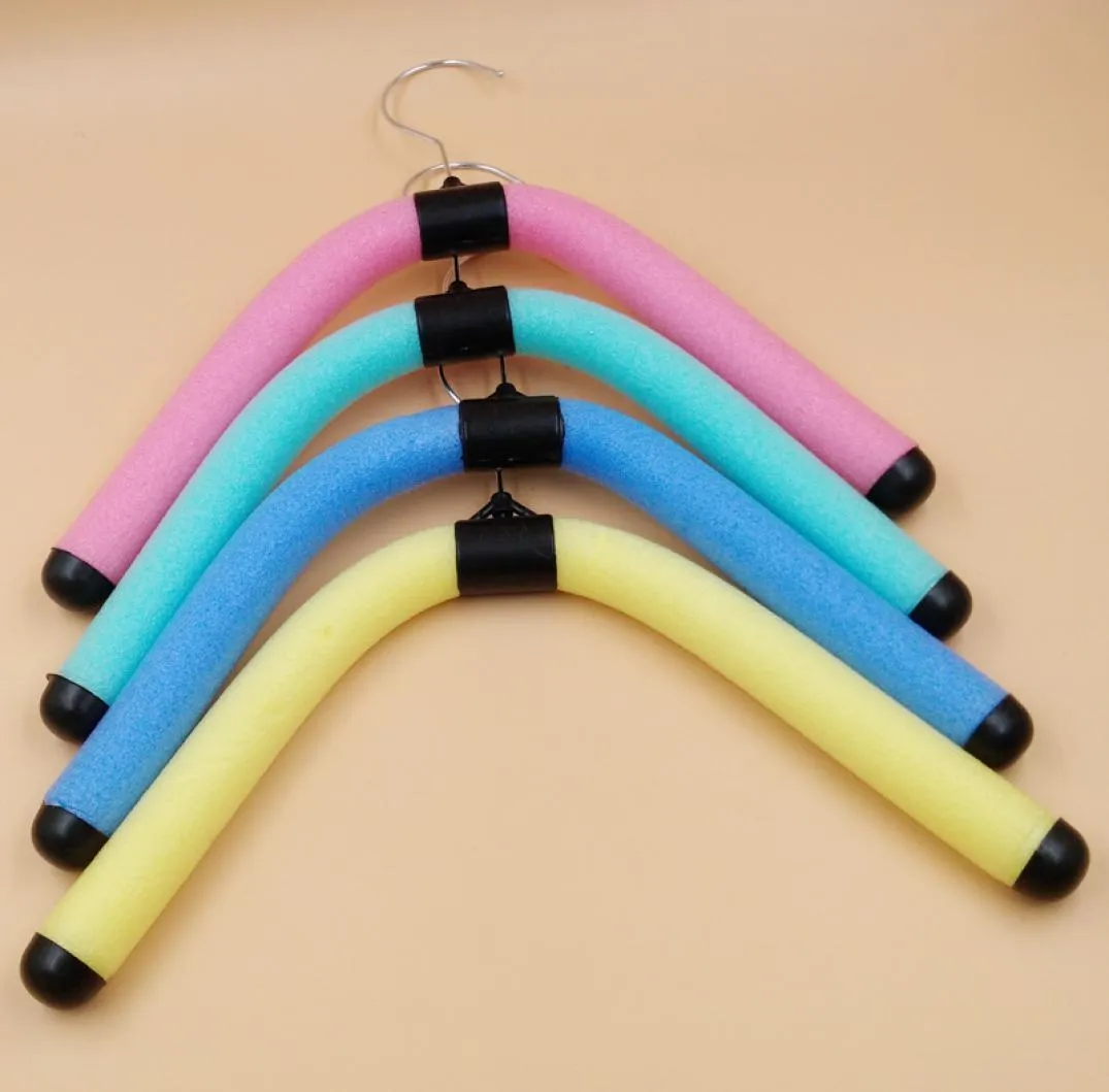 Whole 30 PCS Colorful Bendable Sponge Adult Clothes Hanger Children Coat Hanger Adjustable Foam Rack 2585978