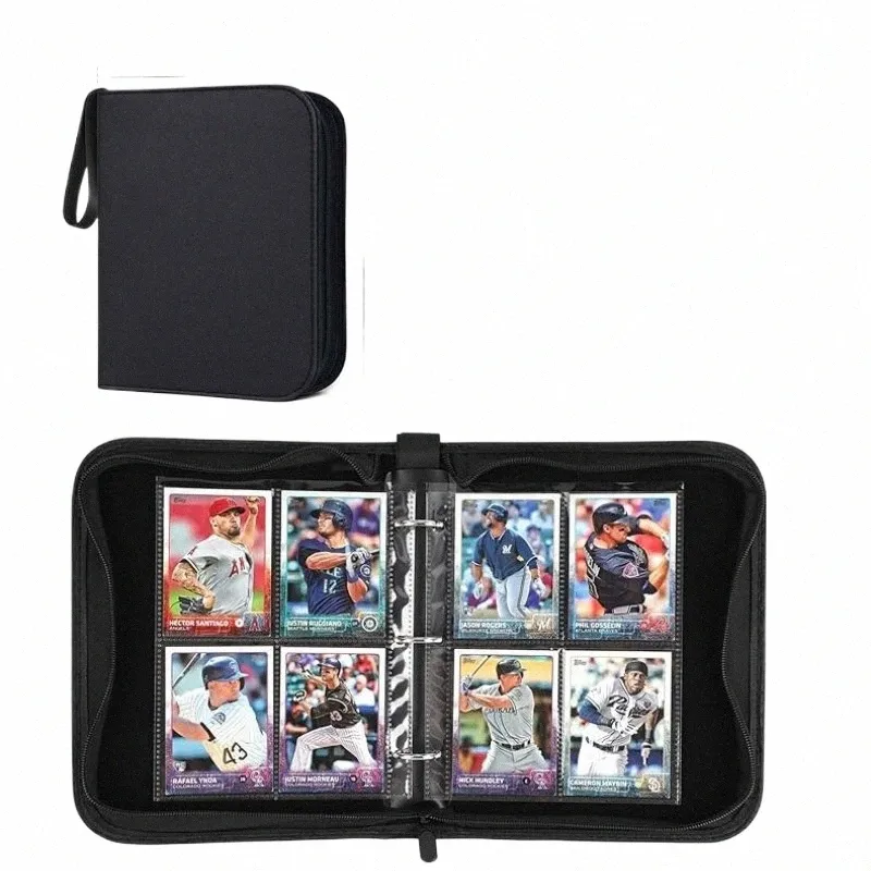 4 BINDER CARD CARD BINDER ، 400 كتاب حامل بطاقة تداول ، BENDER PU PU COVER ZIP BINDER ، DANENT Side Load Bollers Bolders P9GX#