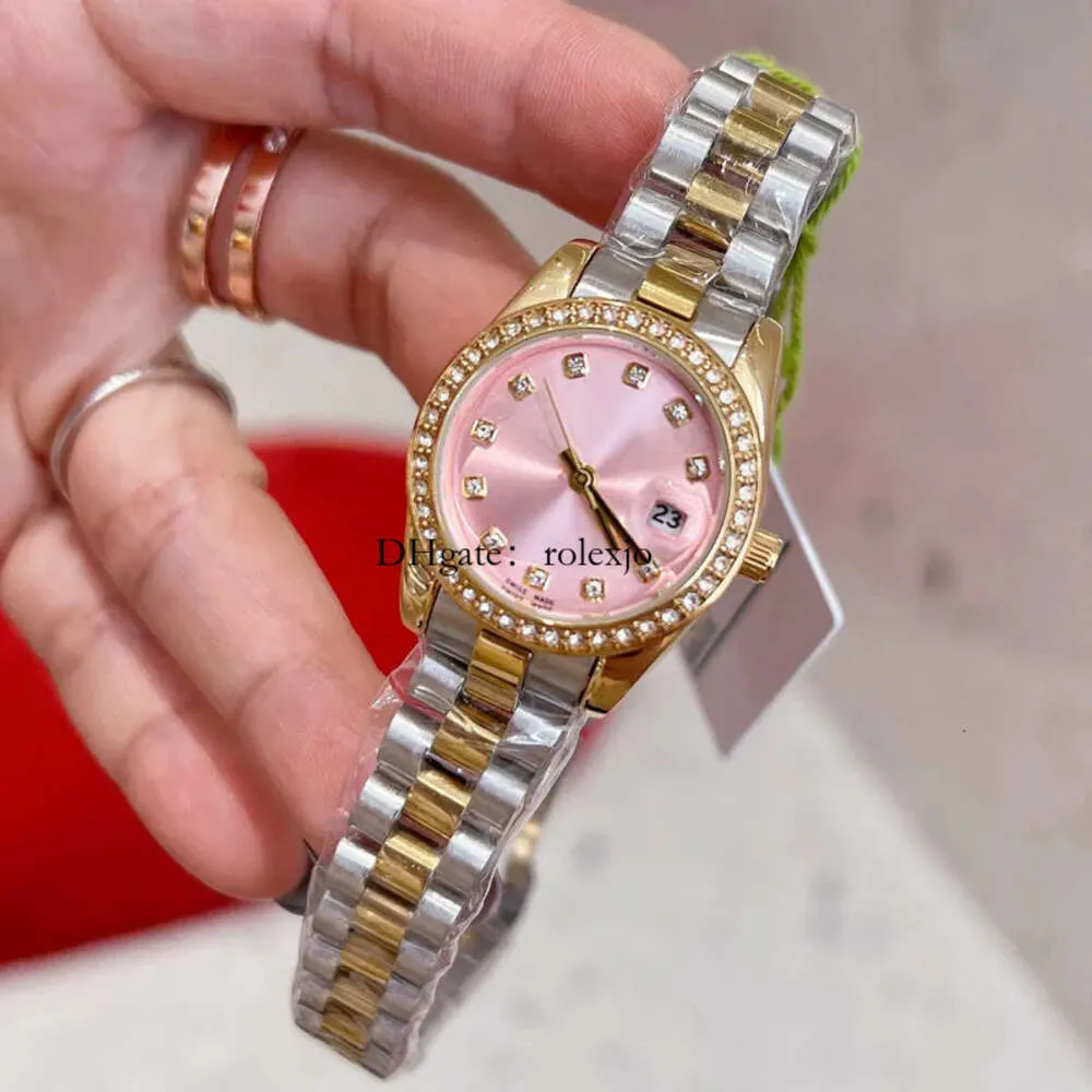 Ro Luxury Gold Femmes Watch Top Brand 28 mm Corrections de bracelets Designer Diamond Lady Montres pour les femmes Gift de la fête des mères de Noël de la Saint-Valentin