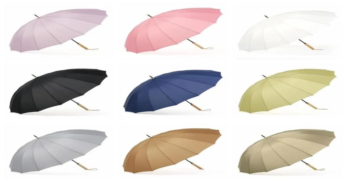 Parasols de poignée en bois Promotion personnalisable Golf solide Strongroproofroofroofust Unisexe Protection personnalisée Uv Umbrella DH0991475617