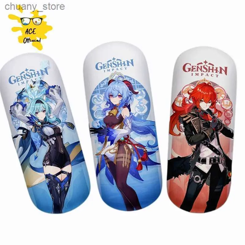 サングラスケースGenshin Impact Anime Cosplay Glasses Case Baal Xiao Zhongli Hutao Ganyu Klee Eula Eula Venti Tartaglia ShenheファンギフトY240416