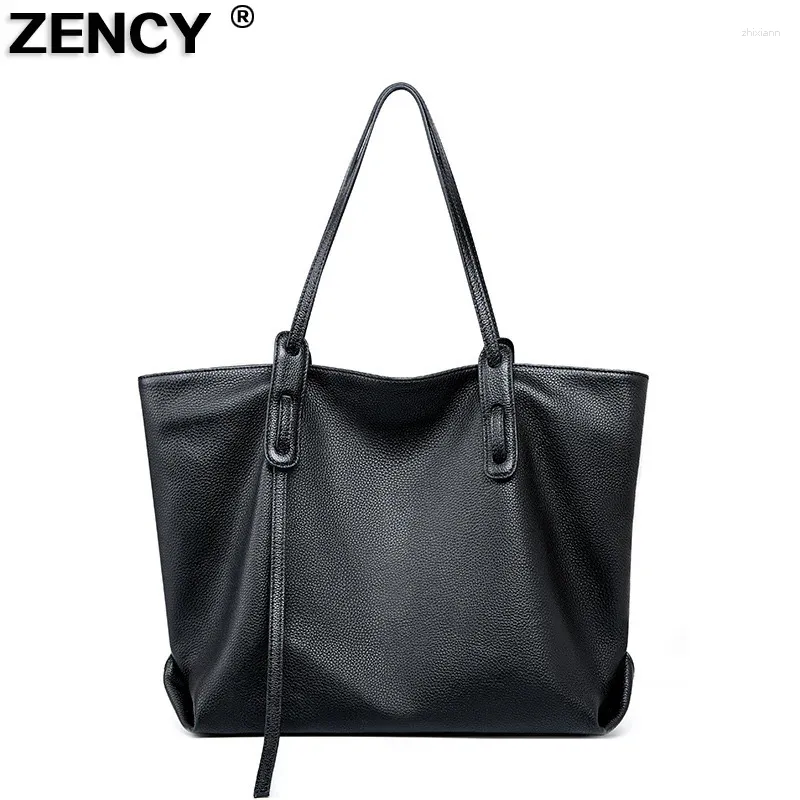 Sac Zency 2024 Grande Soft Ve Vache en cuir de vache Vache femme épaule Femelle Femelle Top Cose Cow Hide Pours Sacs élégants