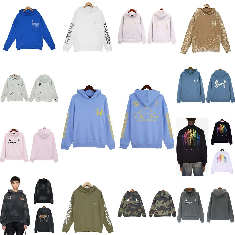 Hoodie Designer Men Women Hoodies الأزواج جاكيت السترة رسائل الرش في تدفق الحبر الطلاء غرافيتي غرافيتي هوديي السترة بحجم سترة S-XL