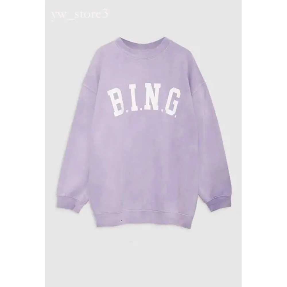 ANINE BINGE Bluza Nowa niszowa designerska bluza Pullover Casual Fashion Letter Vintage Druku