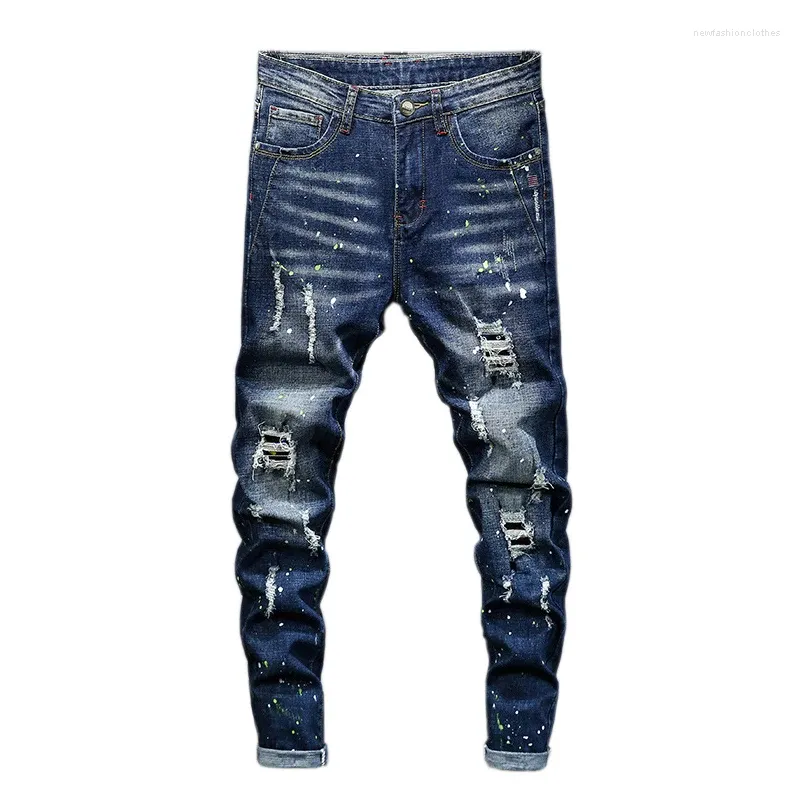 Herren Jeans für Männer Marke Denimhose Slim Clothwear Streetwear Business Fashion Black Hell Blue Jean Man Casual Hosen Plus Größe