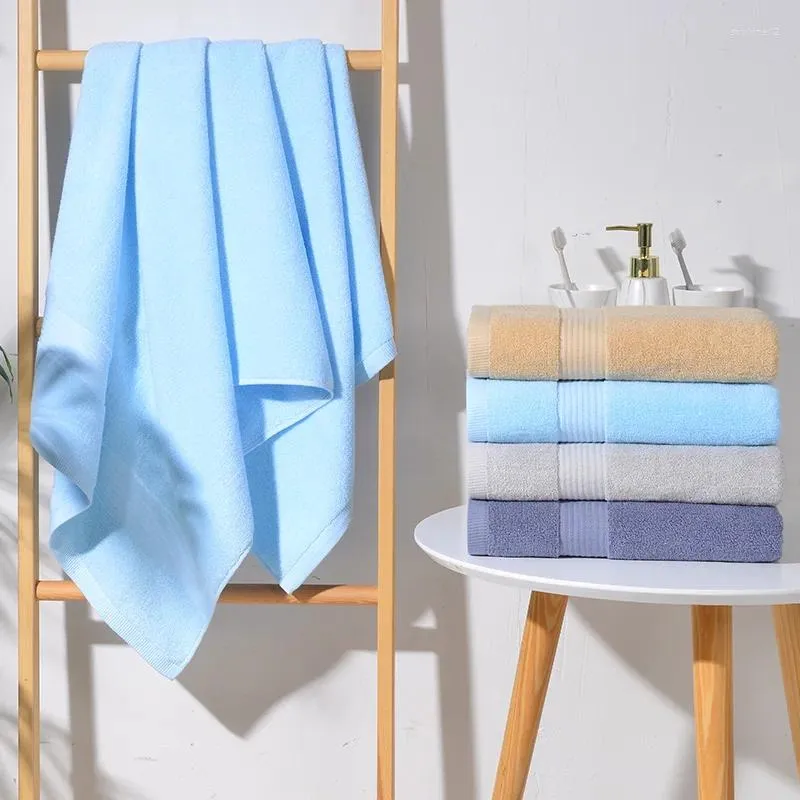 Handtuch Bad Feste Farbe Strand langstapel Baumwollblau grau Dusche Schwimmen für Badezimmer El Home Textile 70 135