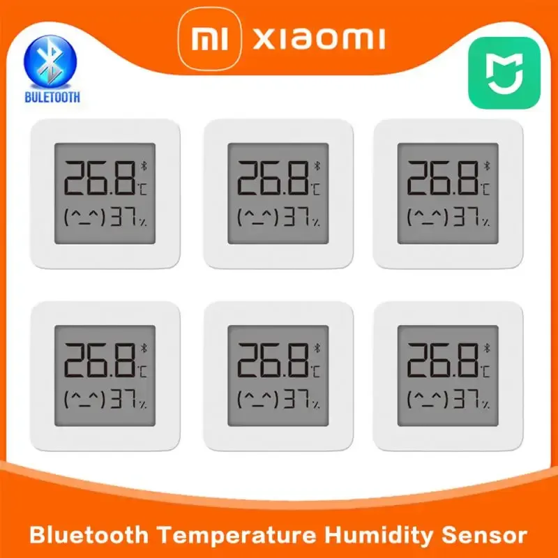Produtos Xiaomi Mijia Termômetro inteligente 2 Sensor de umidade de temperatura Bluetooth com bateria LCD Digital Screen Trabalho com Mi Home App