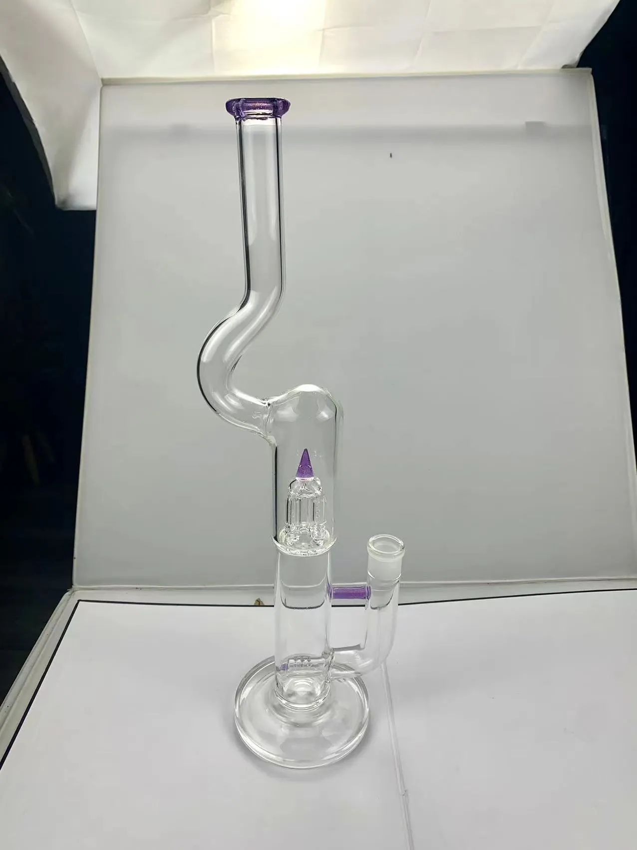 18 tum glasoljebrännare röker virvel Bong Gravity Hookah Elf Bardab Rig Ash Catcher Oil Burner Water Pipes Bubbler anpassade stilar eller grossist18mm