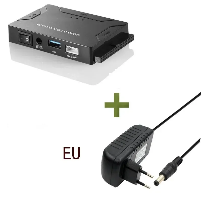 USB3.0 à SATA / IDE HDD Hard Disk Disk Converter 2,5 / 3,5 pouce Boîte de boîtier à disque dur externe 5 Gbps de haute vitesse / UE / UK