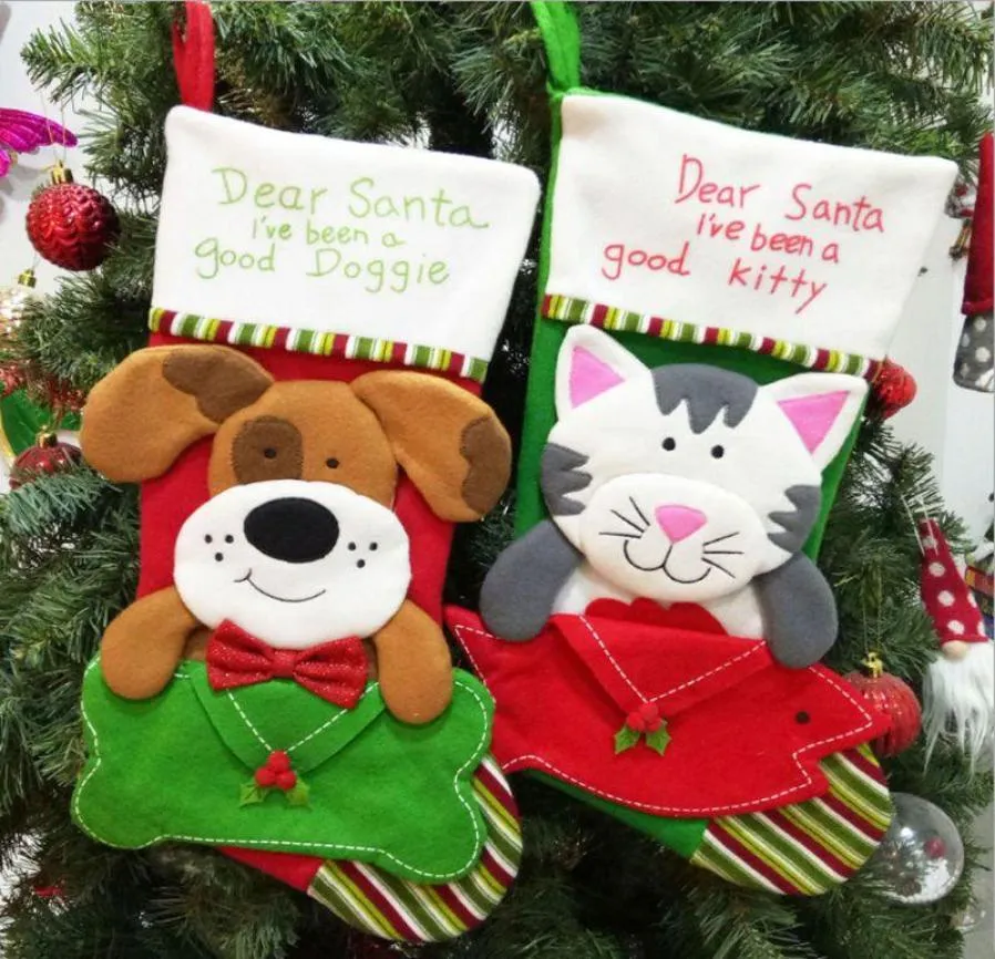 Christmas Stocking Mini Sock Papai Noel Claus Cookie Candy Children039S Bolsa de presente Tree de Natal pendurada Decor6534672