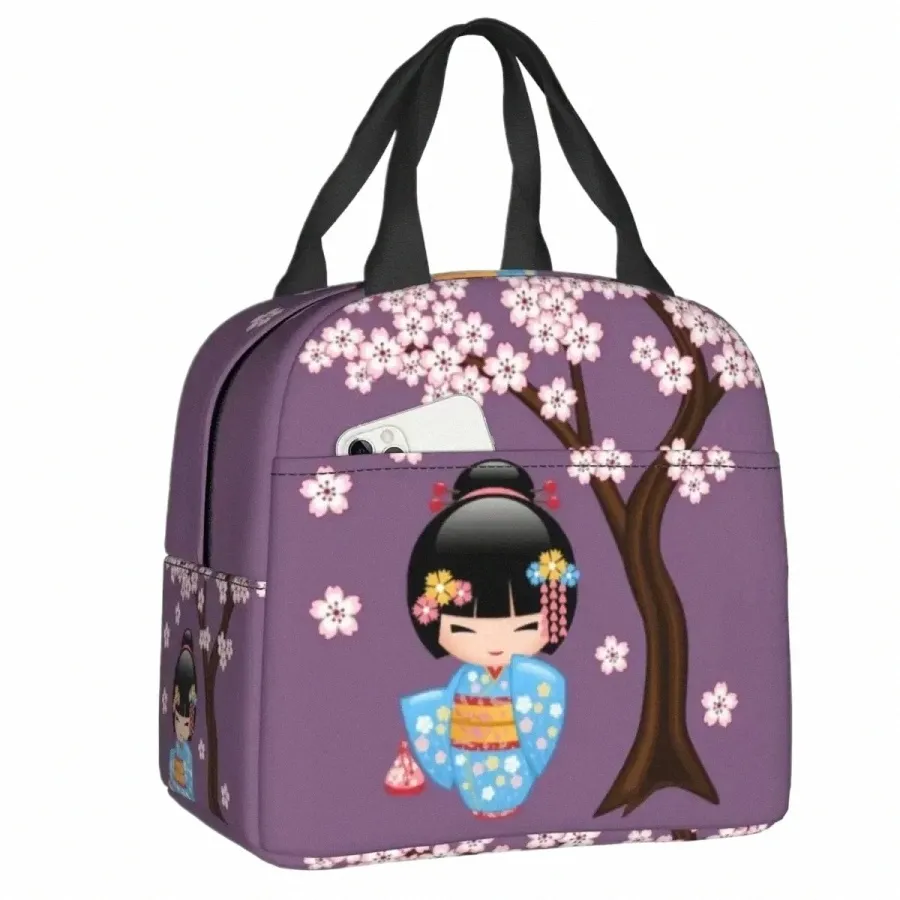 japanese Geisha Insulated Lunch Bags for Work School Geiko Geigi Portable Thermal Cooler Bento Box Women Children j6dk#