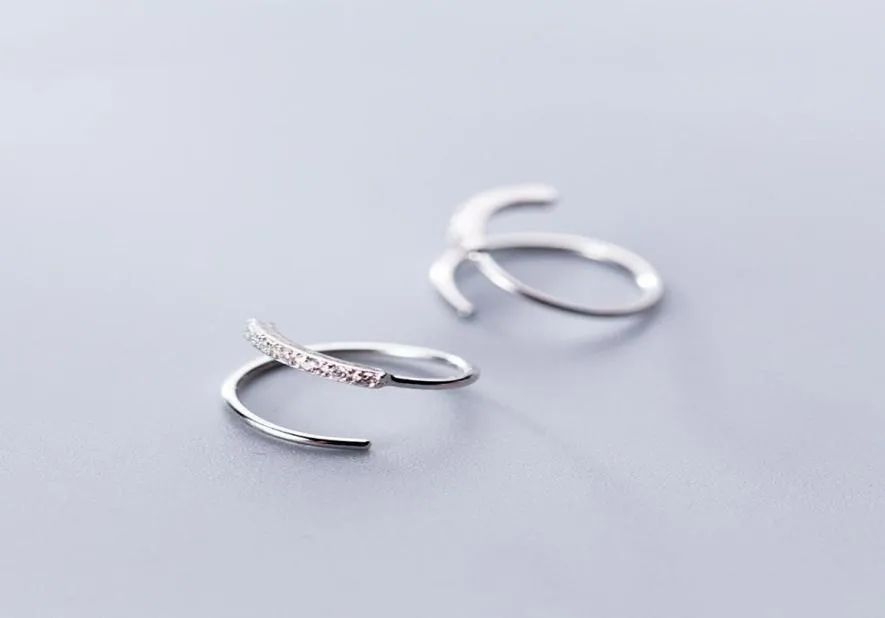 Solid 925 Sterling Silverörhängen Högkvalitativ studörhänge för kvinnor Girls mode Tiny Zircon Simple Jewelry Christmas Present 8752455