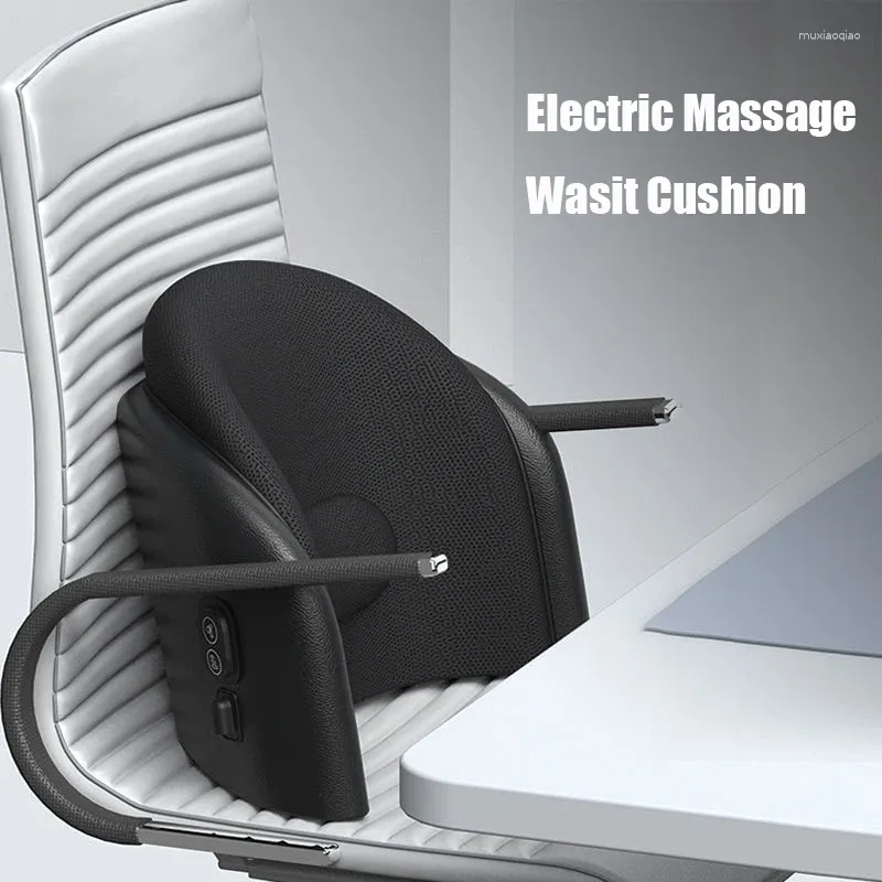 Oreiller de massage électrique Mémoire en mousse taille ergonomique conception de conception lombaire pour le coussinet de siège de bureau soulagement du stress